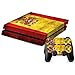 Produktbild Spanien Flaggen Muster Flagge / Retro Style Designfolie für Playstation 4 Konsole (für beide Seiten + Ränder / Full Body Aufkleber) und für 2 Controller / Sticker, Skin für PS4 Spielkonsole