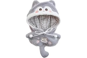 niannyyhouse Cape de poupée en peluche de 10 à 15 cm, compatible avec poupée Labubu de 17 cm (gris)