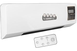 LUQEEG Riscaldatore del Condizionatore D'aria, Raffreddatore D'aria Fissato Al Muro, 2000W Piccolo Condizionatore D'aria Barriera D'aria Interna con 8 Ore di Temporizzazione per Bagno