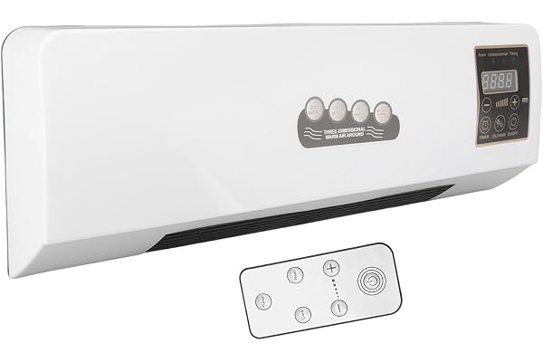 Chauffage de Climatiseur, Refroidisseur D'air Mural, 2000W Portable Petit Climatiseur Rideau D'air Intérieur avec 8 Heures de Chronométrage pour Salle de Bain Chambre à Coucher