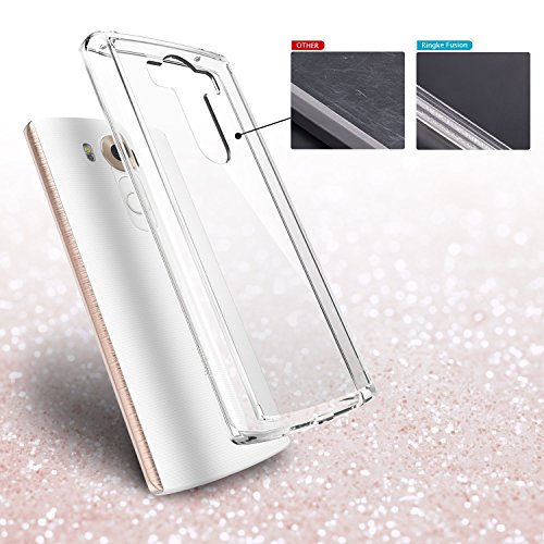 Ringke - Funda lg v10  fusion  crystal view  choque absorci  n tpu bumper  protector de pantalla libre  mejora el aspecto original resistente a ara  azos claro pc volver delgada piel personalizable lg v10 cubierta