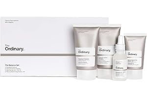 The Ordinary The Balance Set – Beauty Set, Skincare Set, Gift Set with Squalane Cleanser, Salicylic Acid 2% Masque, Niacinamide 10% and Zinc 1% and Natural Moisturizing Factors and HA (4 Piece Set)