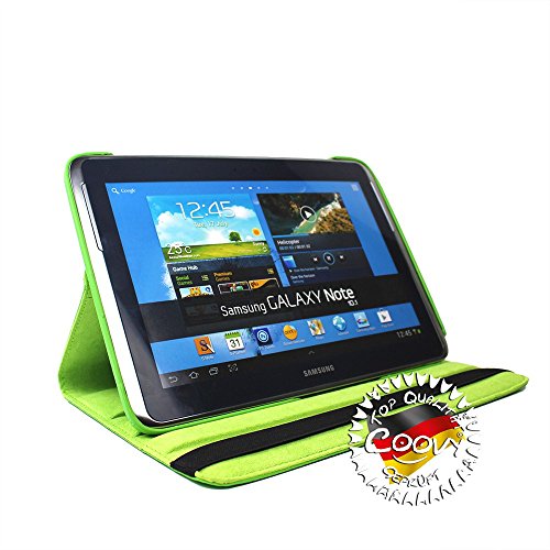 COOVY® 360° ROTATION COVER FÜR SAMSUNG GALAXY NOTE 10.1 GT-N8000 GT-N8010 GT-N8020 SMART HÜLLE TASCHE ETUI CASE SCHUTZ STÄNDER Farbe grün - 3