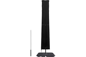 Dokon Schutzhülle für Ampelschirm mit Stab, Ampelschirmhülle für Ø 400cm / 300x300cm, Sonnenschirm Abdeckung Wasserdicht Winddicht UV-Beständig Abdeckhauben für Gartenschirm Marktschirm, 240x57/57cm