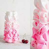 Rosa geschnitzte Kerze - Hochzeit Mittelstücke für Tische Dekoration - EveCandles