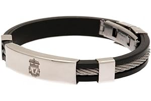 LIVERPOOL F.C. Official Liverpool FC Silver Inlay Silicone Bracelet