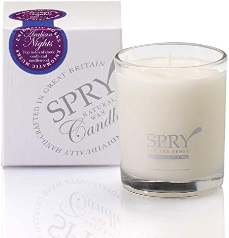 Spry Candles "Arabian Nights" Votive Travel Wax Candle in Glass Container Jar, Natural