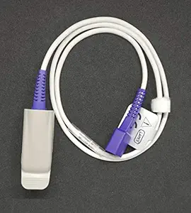 Biometric Cables SpO2 0.9Mtr Probe Compatible with Nellcor-DS100A (Oximax)/ L&T(Planet50N/60/40/Comet 9pin)- Adult Clip Type;Grey.