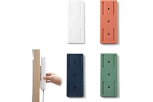 Cortney 4 Piezas Power Strip Holder Fixator, Self -Adhesive Desktop Socket Fixer, Juego de Soporte de Pared para Enchufe sin Perforaciones, para Cocina, Oficina en casa(4 Colores)