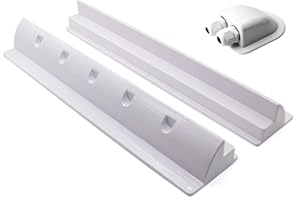 WETOWN Bohrfreie Montage: 2-teilige lange Solarmodul-Halterung Seiten-Profile 55cm mit Solar Dachdurchführung 2-Fach in Weiß für Wohnmobile, Wohnwagen und Boote