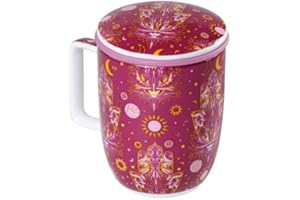 TEA SHOP - Taza de Té o Infusiones con filtro, infusor y tapa - Mug Harmony Hamsa - Taza para Tés e Infusiones Fabricada en Porcelana