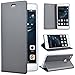 Produktbild SMART LEGEND Huawei P9 Lite Hülle Handyhülle Schutzhülle Grau Leder Wallet Flip Case Lederhülle Ledercase Klapphülle mit Kartenfach Standfunktion Klappbar Magnetisch Etui