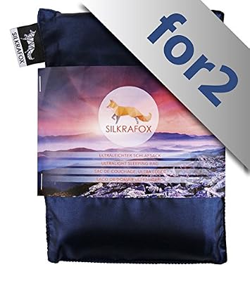 Silkrafox for 2 - Sac de couchage ultra-léger, idéal pour les couples, le compagnon idéal des randonnées, des voyages ou du camping, gris