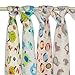 4 x Luxury Super Soft 100% Natural Bamboo Baby Muslin Squares, Blankets, Wipes, Cloths, Swaddling Wrap. Lovely New Design Anti-bacterial Reusable High Quality Muslin/Nappies.