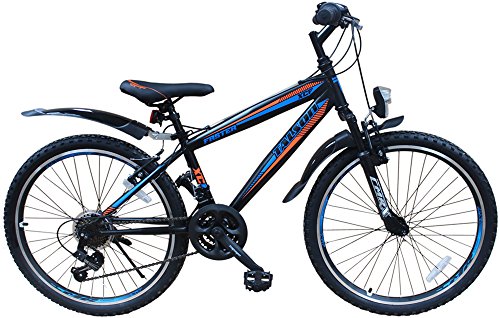 24 ZOLL MOUNTAINBIKE FAHRRAD MIT GABELFEDERUNG & BELEUCHTUNG 21-GANG SHIMANO FASTER BBO - 2