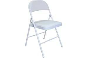 Marvin Sedia Kant Pieghevole Imbottita Portatile Salvaspazio in Metallo Richiudibile Sedie per Cucina Giardino Camera Sale Eventi Ufficio (White)