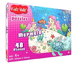 Mermaid 48 Pieces Tiling Puzzles ( Jigsaw Puzzles , Puzzles for Kids, Floor Puzzles ), Puzzles for Kids Age 4 Years and Above. Size: 32.5 cm X 23.5 cm