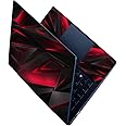 Techfit Vinyl HD Quality 3D Printed Pattern No Residue, Bubble Free Full Panel Removable Laptop Skins Sticker Cover Upto 15.6 inch (Red)