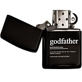 BK Gift Color Printed Black Gasoline Metal Lighter with Godfather Design