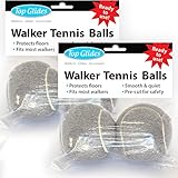 Top Glides Precut Walker Tennis Ball Glides - Gray - 2 Pairs