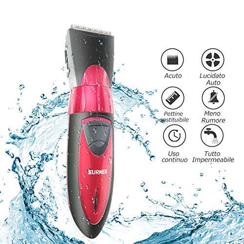 TOPERSUN Cortapelos Cortadora de Pelo Cortapelos Eléctrico IPX7 con 5 Tamaños Ajustable y 2 Peines Guía