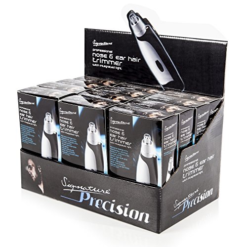 Signature Nose and Ear Hair Trimmer with Stainless Steel Cutting System, Integrated Light, Battery Operated, Black - Image 2
