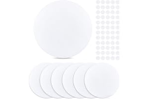 SUPerfINDINGS 8 st vägghålskyddsark med 60 st plastklistermärken 152 mm plastväggplåster PVC-material dammtät täckplatta platt rund frostad tom platta för vägg gipsskiva håltäckning