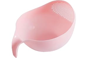 GHJKLDHA Passoire à riz, passoire à légumes, bol passoire à riz, filtre latéral de sécurité, égouttoir à riz avec base inclinée, panier à légumes multifonctionnel, passe au lave-vaisselle, passoire de cuisine