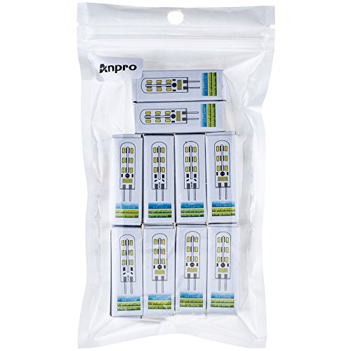 Anpro 10 Stück Glühbirne 2 Watt DC 12V G4 24 LED Lampe 2835 SMD, Ersatzteil für 20W Halogen Lampe, Warmweiß [Energieklasse A++] - 6