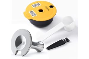 HAILASRE Pods Tassimo réutilisables 200ml PP Plastique Filtre à capsules de café rechargeables avec tamper en acier inoxydable pour machine Tassimo