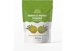 HEBHAC HERBS Hebhac Herbals Organic Henna & Indigo Powder Hair Dye Combo – 100g Each | Pure Hair Color Powders, Chemical-Free, Herbal, Natural Hair Colour
