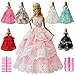 Price comparison product image ZITA ELEMENT LOT 12= 6 Pcs Handmade Fashion Wedding Gown Dresses + 6 Hangers for Barbie Doll Xmas Gift