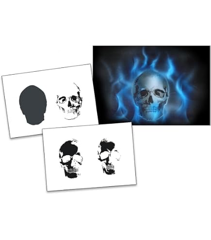Plantilla Para Aerografía UMR-Design AS-087 Grim Reaper - Tamaño M, Paso A Paso, Película Transparente Resistente