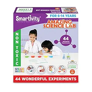 Smartivity Amazing Science Lab | 44+ Chemistry Science Experiment Kit for Boys & Girls Aged 6 - 14, Kids Safe & Non - Toxic Chemistry Kit for Birthday Gifts | STEM Educational DIY Fun Toys by IIT Delhi Alumni | Made in India