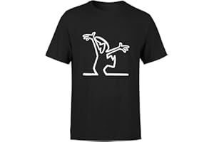 ESCOBART T Shirt Herren Bedrucken | Witzigen Lustig Fun Sprüche Tshirts | Comic Vintage Cool Bedruckt Design Baumwoll Tshirt | Schwarz Herrenshirt mit Drucken Motiv La Linea Balum Balum | Größe 3XL