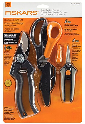 Fiskars 3 Piece Pruning Tool Set - Pro Pruner + Garden Scissors + Pruning Snip Fiskars 3 Piece Pruning Tool Set - Pro Pruner + Garden Scissors + Pruning Snip