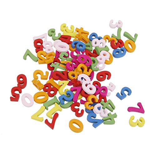 100x Holzbuchstaben / Holzzahlen Buchstaben-Alphabet Bastelzahlen - #3