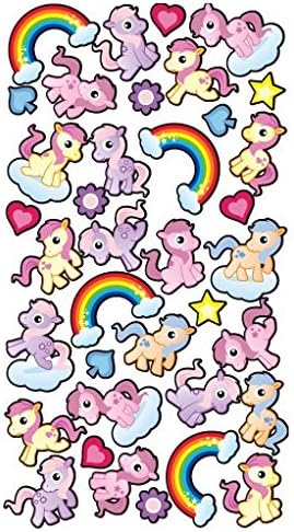 Purple Peach Fun, Social and Educational Sticker Sheets (Pack of 12) My Little Pony, Rainbows and Hearts for Parents and Teachers 328