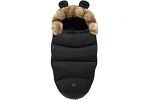 YILWNNCSE Saco de Silla de Paseo Universal,Saco de Dormir Térmico para Bebé,Funda de Pie para cochecito de Invierno,Accesorios Cochecito,Resistente al Viento,Impermeable,Resistente al Frío (Negro)