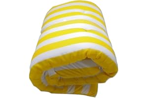 Dabuty Online, S.L. Pack de 2 Cojines de Tumbona Acolchada de Rayas 180 x 55 X 8 cm Colchón Texturas Colchoneta Tumbona (Amarillo)