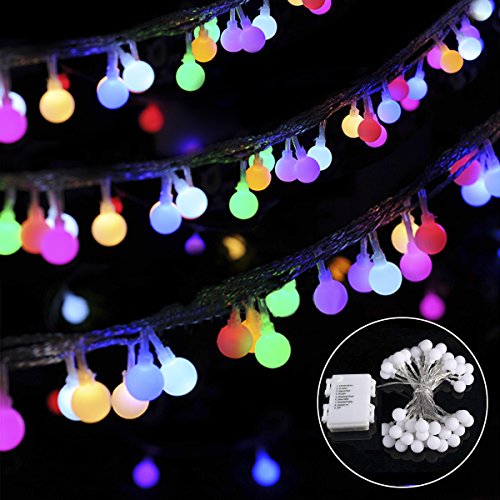 B-right® 40 LEDs Globe Lichterkette, LED lichterkette bunt, Globe String Licht Sternenlicht, Innen- und Außen Deko Glühbirne, Weihnachtsbeleuchtung für Weihnachten / Hochzeit / Party/Weihnachtsbaum.