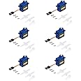 Chesoon Steering Gear Servo Motor, 360° Robot Parts Mini Servo for Arduino Toy Helicopter Plastic Gear Servo (6 Pcs)