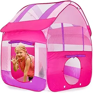 BabyGo Pink Playhouse Foldable Kids Childrens Indoor Outdoor Pop up Play Tent House Toy (Pink)