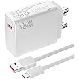 120W Fast Charger with 6A Turbo Charging Type C Cable 1M for Xiaomi 14 13 12 13T 12T 12s Pro Lite Hypercharge Turbo Fast Wall Charger,Redmi Note K70 K60 K50 12 11 Pro Plus Black Shark 4 5 Poco X5 F4 X