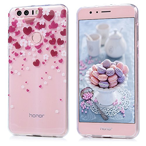 Huawei Honor 8 Case Huawei Honor 8 Schutzhülle YOKIRIN Premium Flexible Slim Fit TPU Silikon Case Cover Handyhülle Handytasche Etui Handycase Ultra Dünn Rutschfest Kratzfest Silikonhülle Blume Liebe - 3
