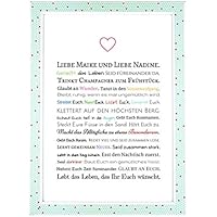 Hochzeitsgeschenk für 2 Frauen - Bild in DIN A4: Gastgeschenk für lesbisches Hochzeitspaar z.B. für Trauzeuge / Trauzeugin - optional mit Bilderrahmen - Geschenk zur Hochzeit