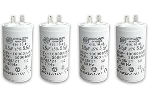 ROXOLID Lot de Condensateurs 5,5 uF pour réparation de volet roulant SOMFY, SIMU. Condensateur cylindriques à 2 cosses Faston 2,8 spécial remplacement pour moteur 20Nm de volet. (4)