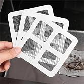 Delamu Disposable Mesh Shower Drain Hair Catcher, 5.0 cm x 5.0 cm, Silver, for Bathroom, Kitchen, and Laundry Sinks
