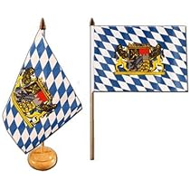 Tischflagge Vietnam Alt (Südvietnam) - 32cm Mit Holzständer Für Schreibtisch