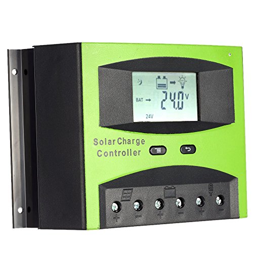 KKmoon 60A 12V/24V Solar Laderegler PWM Aufladung Temperatur Kompensation Überladung Schutz LCD Display für netzunabhängige Solaranlage - 2